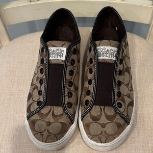 Coach Bev Signature Logo Jacquard Slip-on Sneakers
